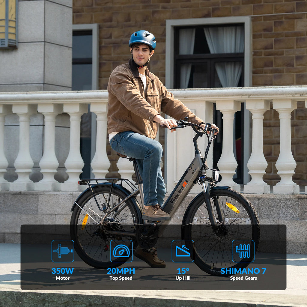 5TH WHEEL AB18 Electric Bike for Adult with 350W Motor, 26" EBike with 36V 10.4Ah Removable Battery Ebike