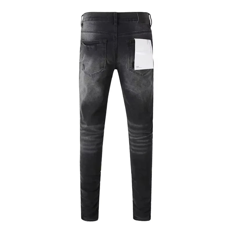 Men Jeans American High Street Black Pleated Basic Model New Fashion Trend High Quality Jeans