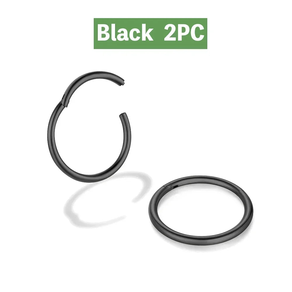 2/8PCS Seamless 316L Stainless Steel Nose Ring Hoop Earrings for Women Men Septum Helix Tragus Ear Piercing Jewelry Tiny 6-12mm