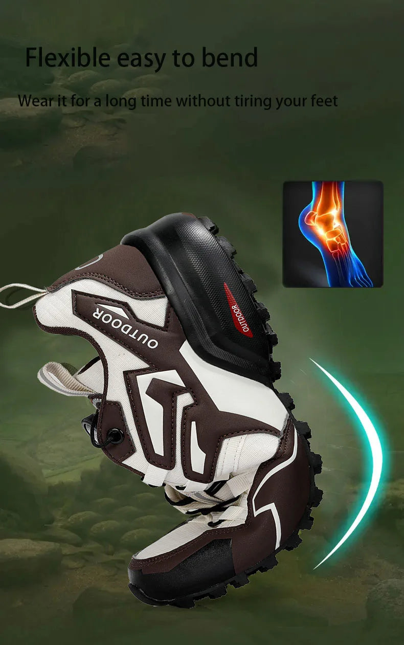 Hiking Shoes Non-Slip Outdoor Cross-Country Travel Shoes Tactical Training Shoes Breathable Casual Lockless Bicycle Shoes Men