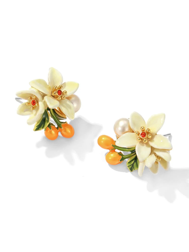 Juicy Grape Fine Jewery Set for Women 2024 New Trend Orange Blossom Jewery Accessory Original Design Birthday Christmas Gifts