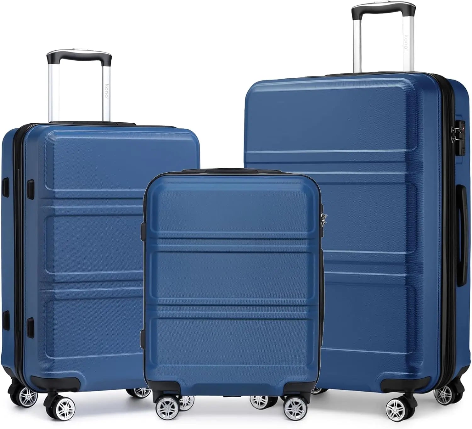 Kono 3 Piece Luggage Sets Expandable(only 28") Lightweight with Spinner Wheels TSA Lock Hardside Travel Rolling Suitcases