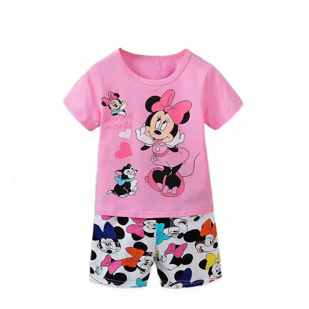 0-3year Old Baby boys Clothes set Outfits Summer Short Sleeved T-shirt Sets Toddler Costume Printed Cartoon Cute boys Suits