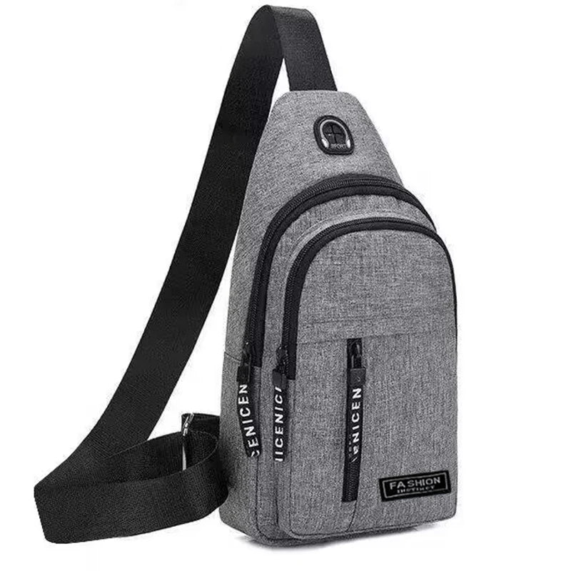 Men's cross-body bag for casual, sporty and travel use, single shoulder and front carrying style backpack