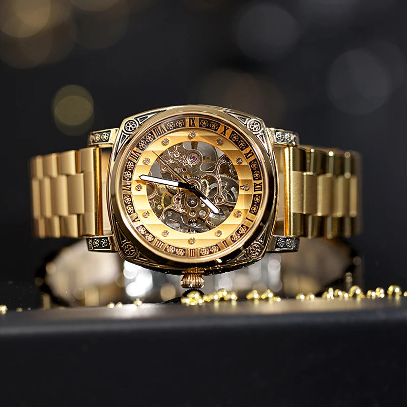 CILOA fully automatic mechanical watch men's round gold high quality business gift for boyfriend 2025 new mechanical watch