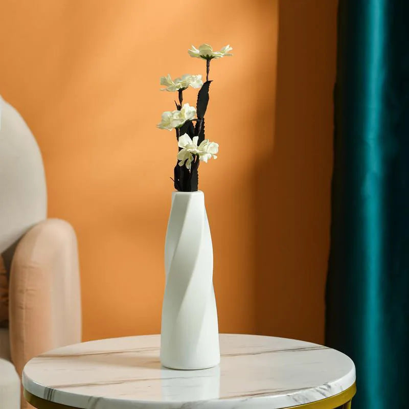 Simple Vase Decoration Living Room Flower Arrangement Vase Dining Table Light Luxury Style Vase Home Dried Flower Storage Bottle