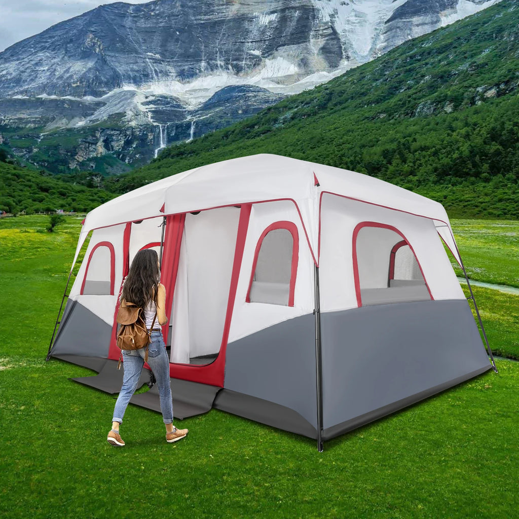 Large Tents for Camping Portable Family Tent for Outdoor Camping and Backyard with Room Divider 8-12 People Accommodation