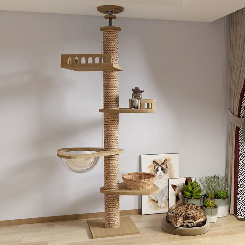 Cat Tree Multilayer Rotatable Moisture Proof Breathable Scratching Posts Save space Cat Tower For Home Indoor Cats Shelves 캣타워