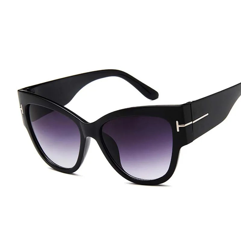 Women Sunglasses  New Fashion Brand Designer Cat Eye Female Gradient Points Sun Glasses Big UV400