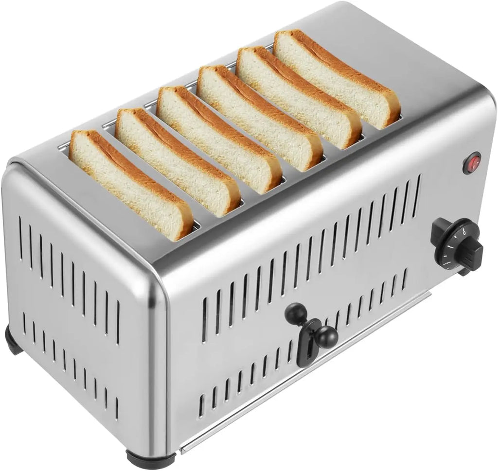 Electric 6-Slice Bread Toaster 1680W Adjustable Timer 110V for Kitchen Home Cooking Appliance