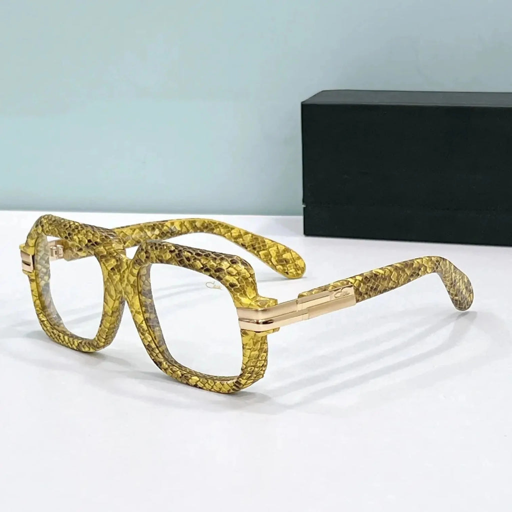 ORIGINALCAZAL MOD6073 Leather+Acetate Frame Classic Business Men Sunglasses Luxury UV400 Brown Lenses Women Couple Eyewear