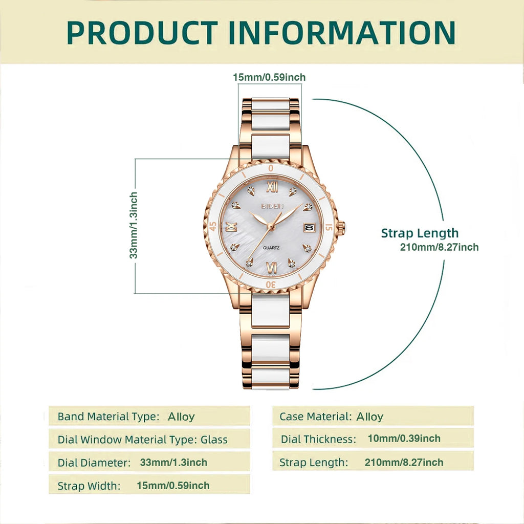 BIDEN Women's Wristwatch Luxury Brand Watch for Women Elegant Bracelet Waterproof Fashion Quartz Ladies Watches Reloj Para Mujer