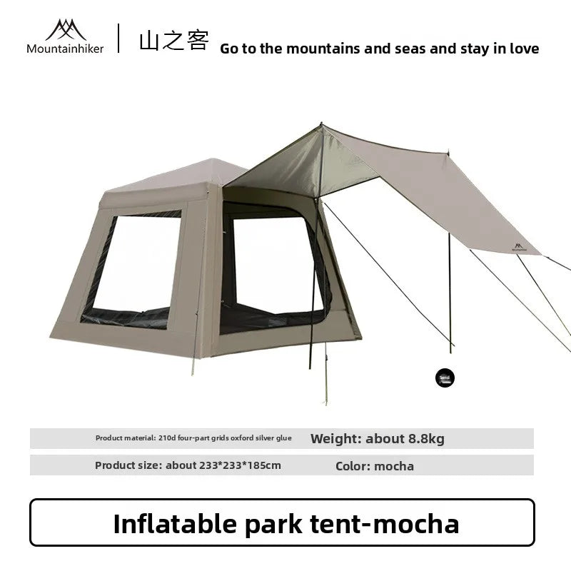 Mountainhiker Outdoor NewInflatable Cabin Quick Setup Overnight Rainproof Thickeneded Multi-person Picnic Cabin Family Park Tent
