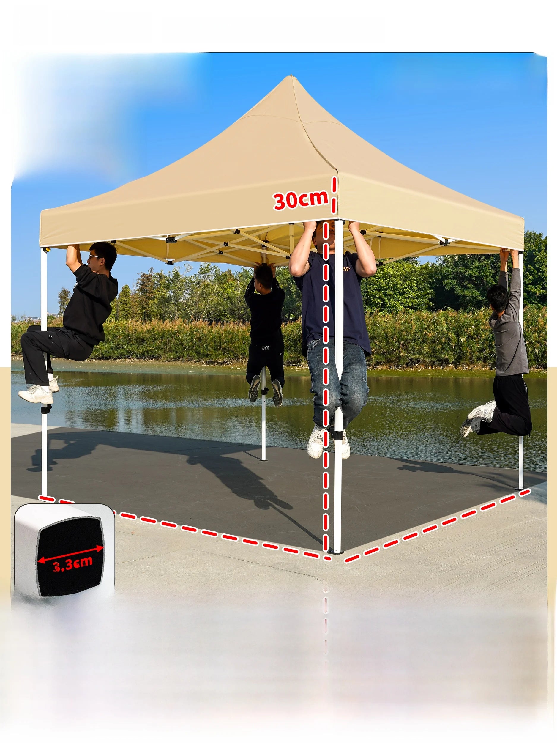 Thiened Four-Legged 3x6 Meters Tent Outdoor Rain And Sun elter Stall Special Outdoor Cam Travel Supplies Canopy