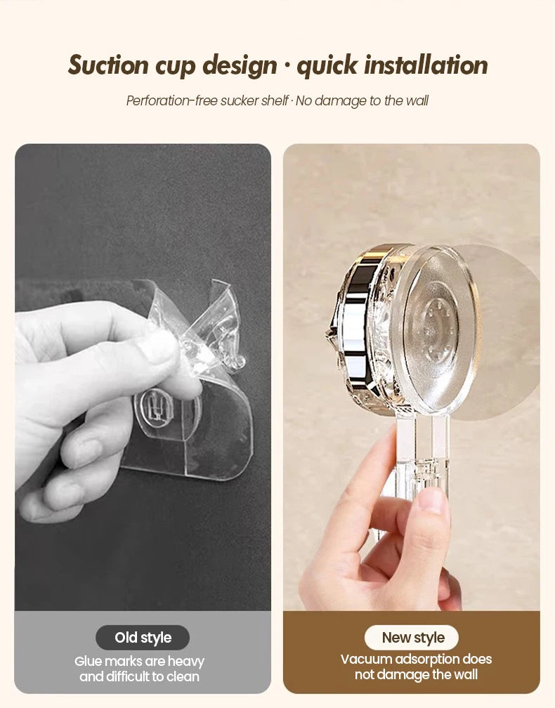 Bathroom Toothbrush Holder With Glacier Pattern Wall Mounted Non Perforated Suction Cup Storage Rack Toothbrush Set Storage Rack