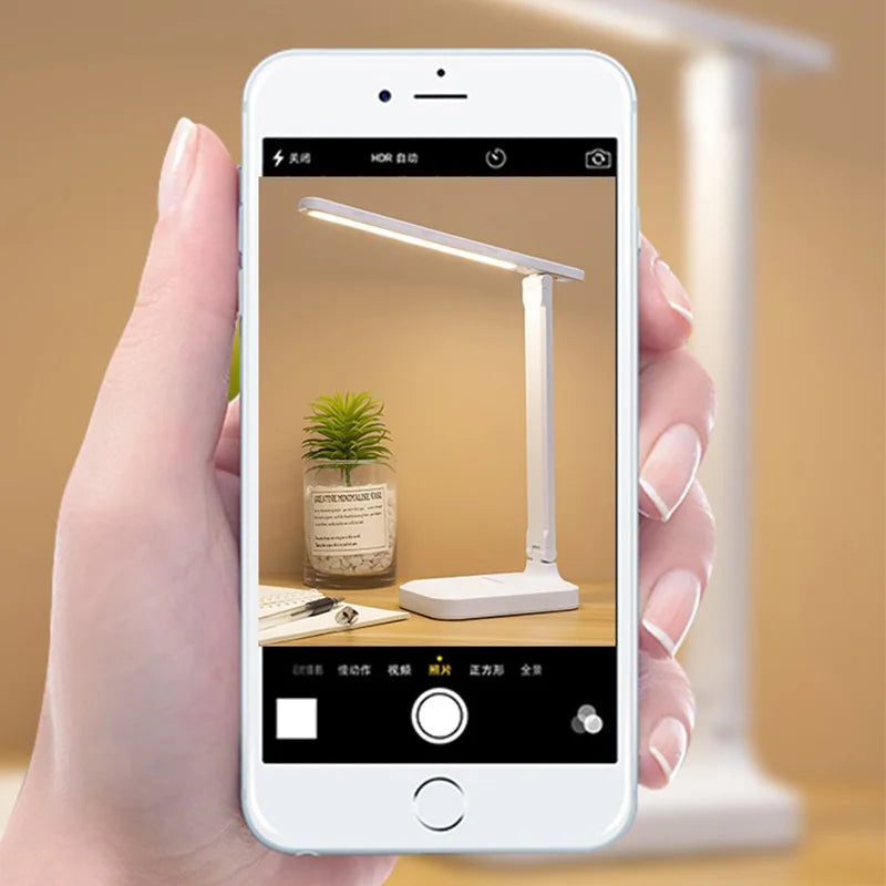 Foldable Led Desk Lamp 3 Color Dimmable Touch Table Lamp Bedside Reading Dormitory Eye Protection USB Chargeable Night Light