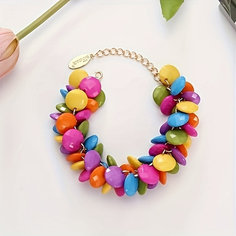 [Fashion Statement Necklace Set] Bocar Fashion Statement Necklace Set | Cluster Bubble Acrylic Bib Collar Jewelry for Women - Necklace And Earrings