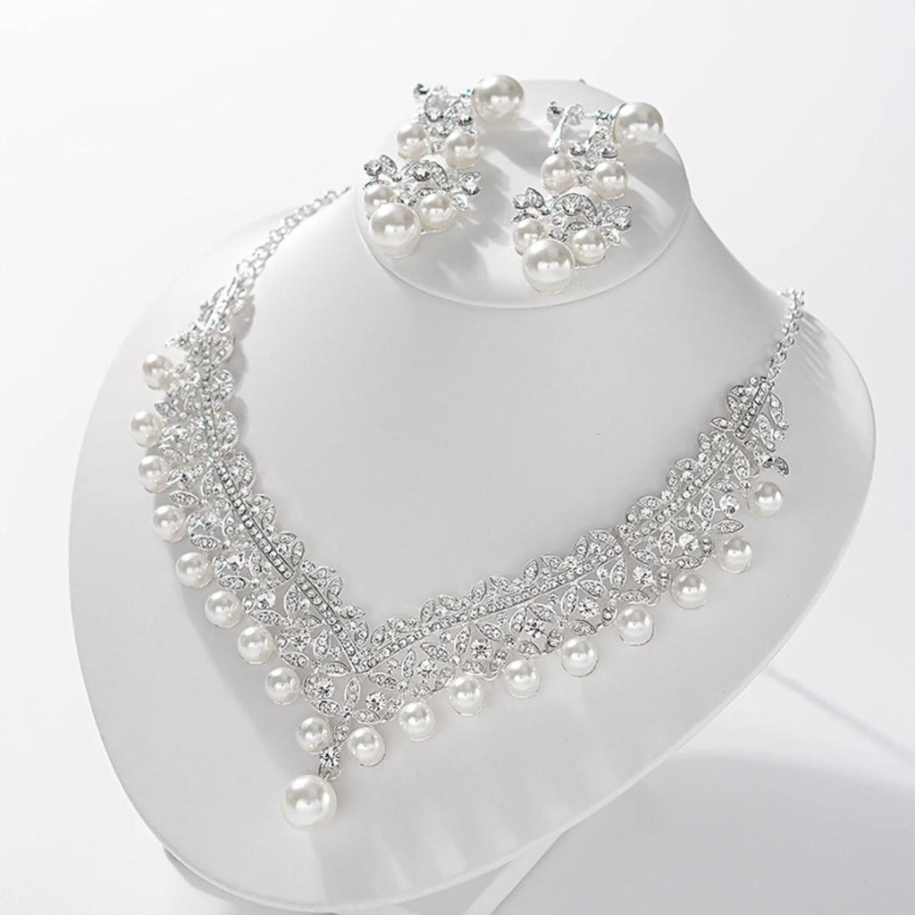 Wedding Jewelry Sets for Bride Bridesmaid Women Necklace Earrings Set Gift for Mother Friend Wife Daughter Sister Party Prom Jewelry