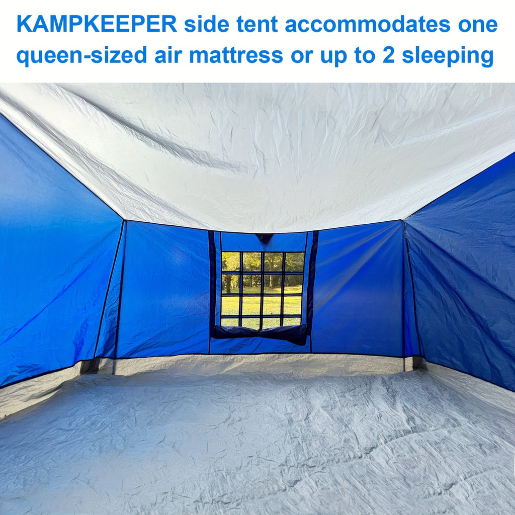 KAMPKEEPER Side Tent, Camping Tent For 10' X 10' Pop Up Canopy, Easy Set Up Gazebo, Compatible With 10' Wide Tents (Blue) Only Side Tent