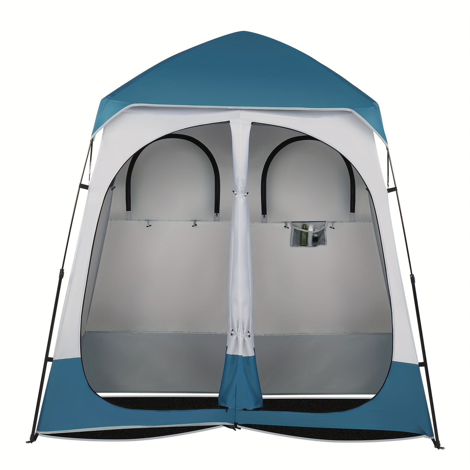 2-Person Pop-Up Dressing Tent - Portable Bathroom Shelter with Toilet, Lightweight Oxford Cloth Changing Tent for Camping, Beach, RV - Easy Setup Outdoor Privacy Tent (Blue/White), Tents for Outside Party, High Quality Cover