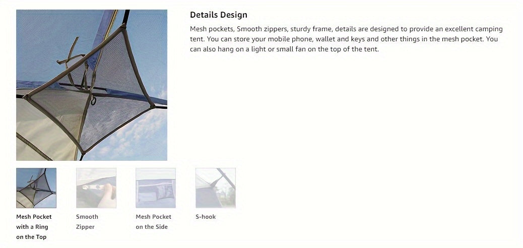 Camping Tent 3 Person Tent - Dome Tents for Camping, Waterproof Windproof Backpacking Tent, Easy Set up Small Lightweight Tents, for All Seasons Hiking Beach Outdoor with 3 Mesh Windows Blue