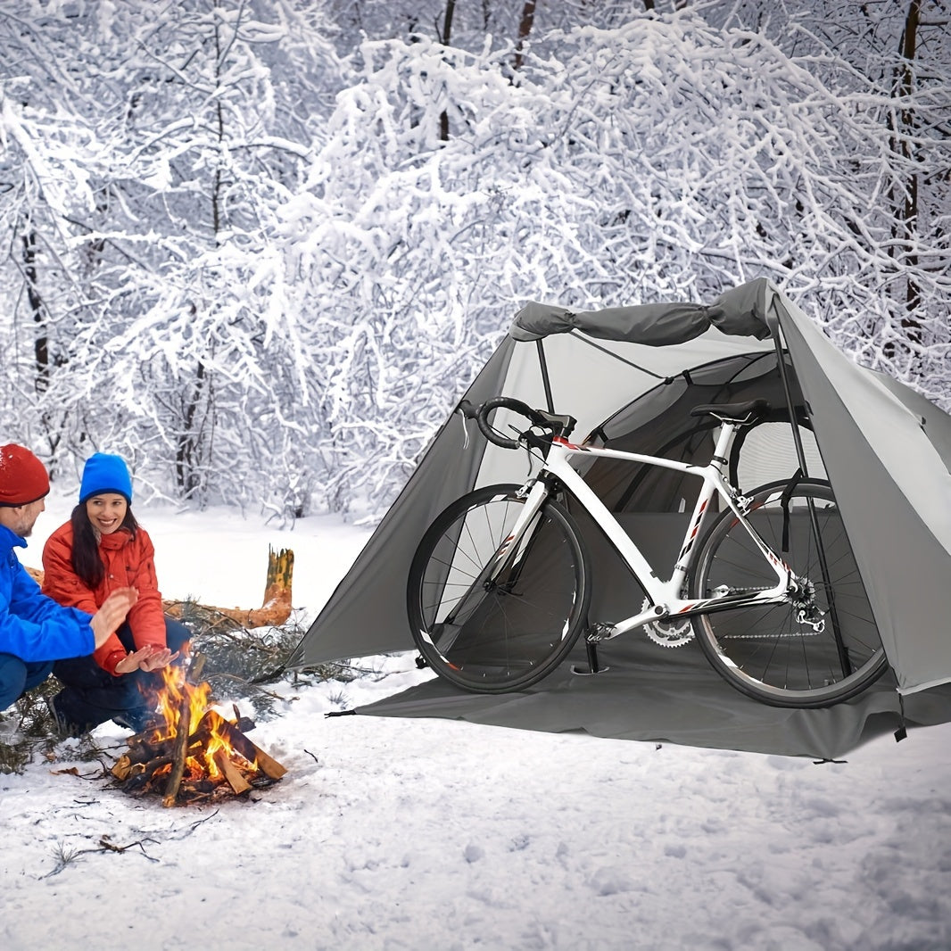 Camping Tent 2 Person, Aluminum Poles Tent with Bike Shed and Rainfly-Portable Dome Tents for Camping