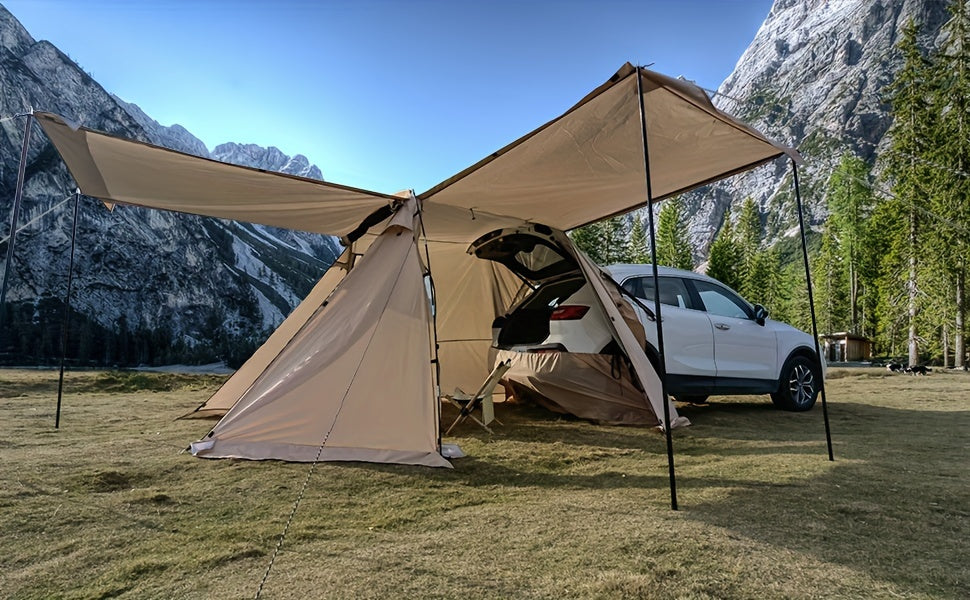 SUV Car Tent, Tailgate Shade Awning Tent for Camping, Vehicle Camping Tents Outdoor Travel