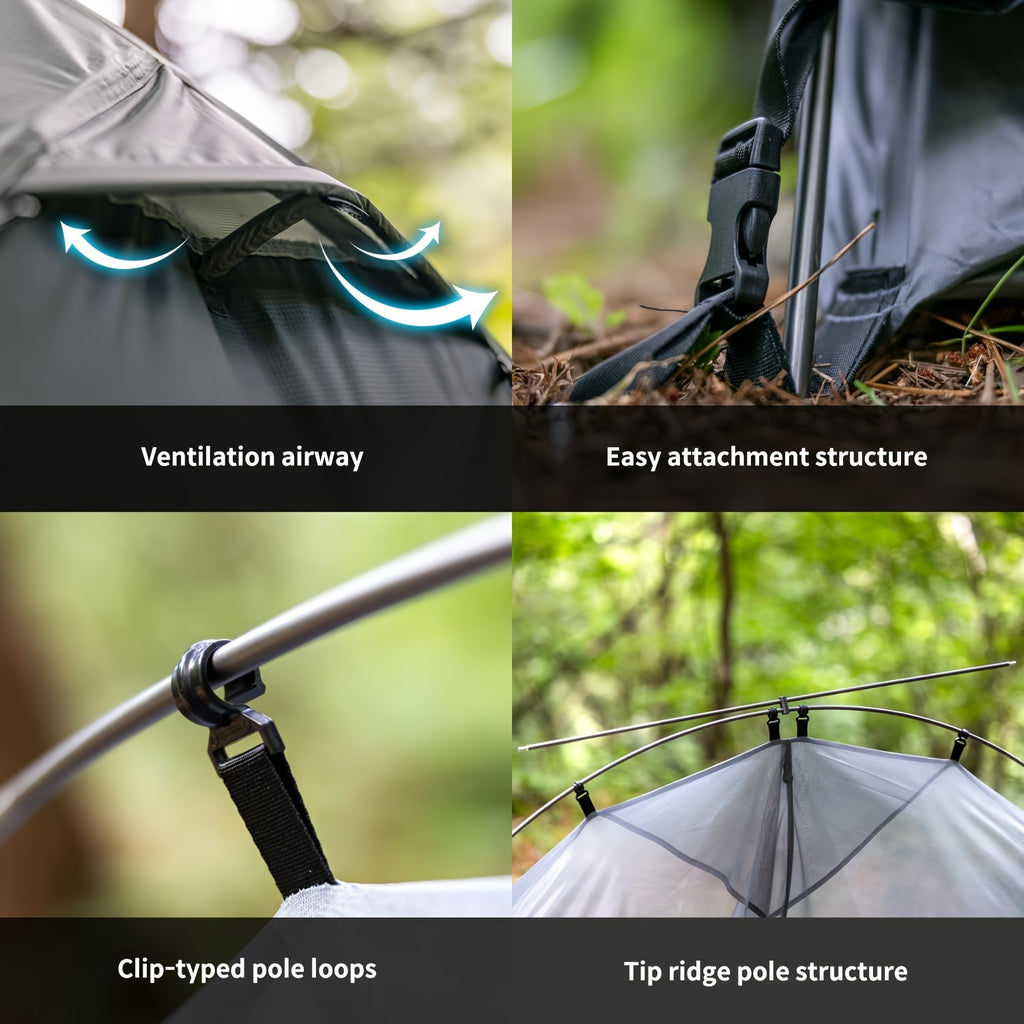 IDOOGEN 1 Person Tents for Camping, Lightweight Backpacking Tent Double Layer Waterproof Two Doors Camping Tent for Outdoor Hiking Camping Mountaineering Travel