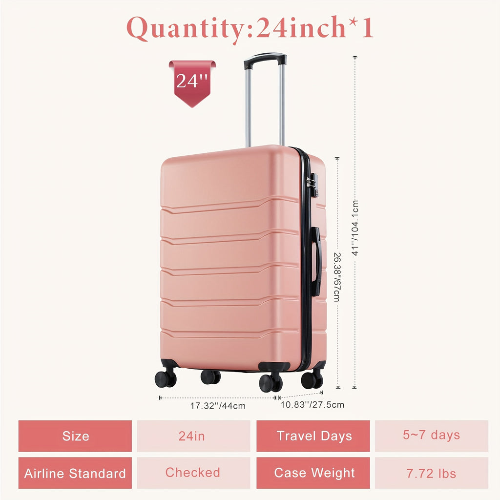 20/24/28 Inch Lightweight Hard Shell ABS Carry On Luggage with Double Spinner Wheels, Expandable Rolling Luggage and TSA Lock