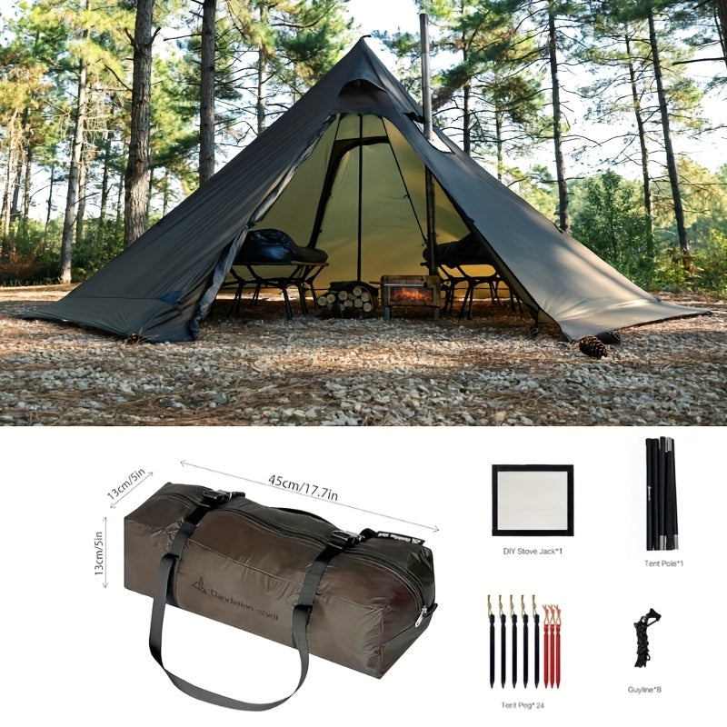 3-4 Person Hot Tent With Stove Jack And Snow Skirt - 4 Season, Winter Camping Tent, & Windproof, Lightweight 4.8lb | Ideal For Family Camping, Hiking, Hunting, Fishing | Hot Tent, Hot Tents For Camping, Camping Tent