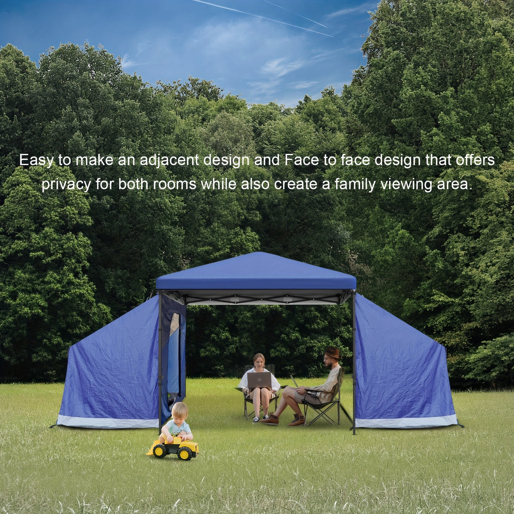 KAMPKEEPER Side Tent, Camping Tent For 10' X 10' Pop Up Canopy, Easy Set Up Gazebo, Compatible With 10' Wide Tents (Blue) Only Side Tent