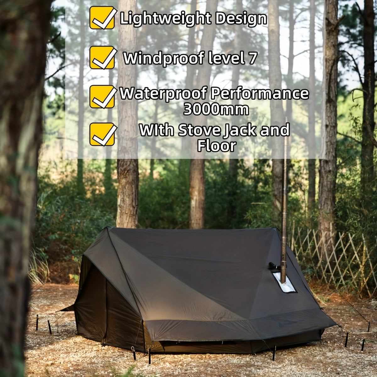 Cottage Tent -1-2 Person Hot Tent With Stove Jack - 4 Season Winter Camping Tent, Waterproof & Windproof, Lightweight 82x59x47 Inches | Ideal For Backpacking, Camping, Hiking, Hunting, Fishing | Hot Tent, Hot Tents For Campin