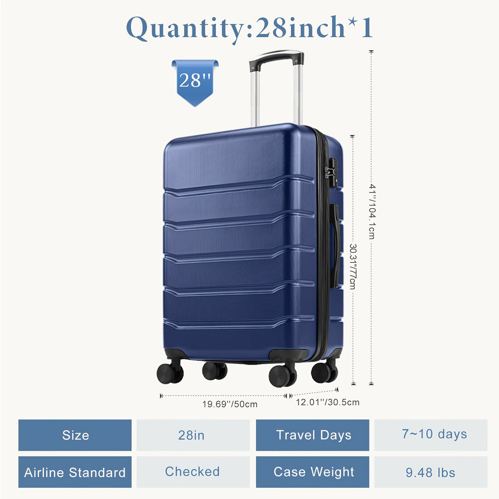 20/24/28 Inch Lightweight Hard Shell ABS Carry On Luggage with Double Spinner Wheels, Expandable Rolling Luggage and TSA Lock