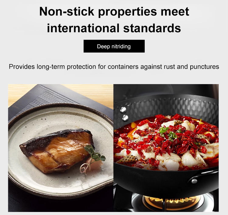 Big Belly Pot Deepened Non-stick Iron Pot Flat Bottom Uncoated Small Frying Pan Iron Pan with Lid Uncoated Frying Pan Big Belly