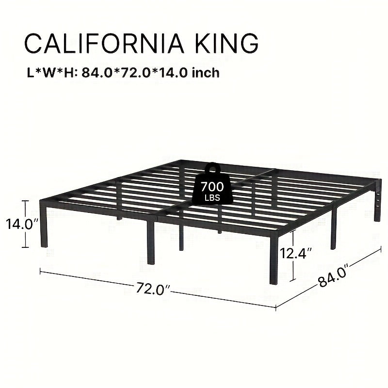 Twin/Full/King/Queen Size Bed Frame Avaliable, Metal Platform Bed Frame With Charging Station & Under Bed Storage Space, Sturdy Steel Slat Supports, No Box Spring Needed, Easy Assembly, Noise Free, Non-Slip