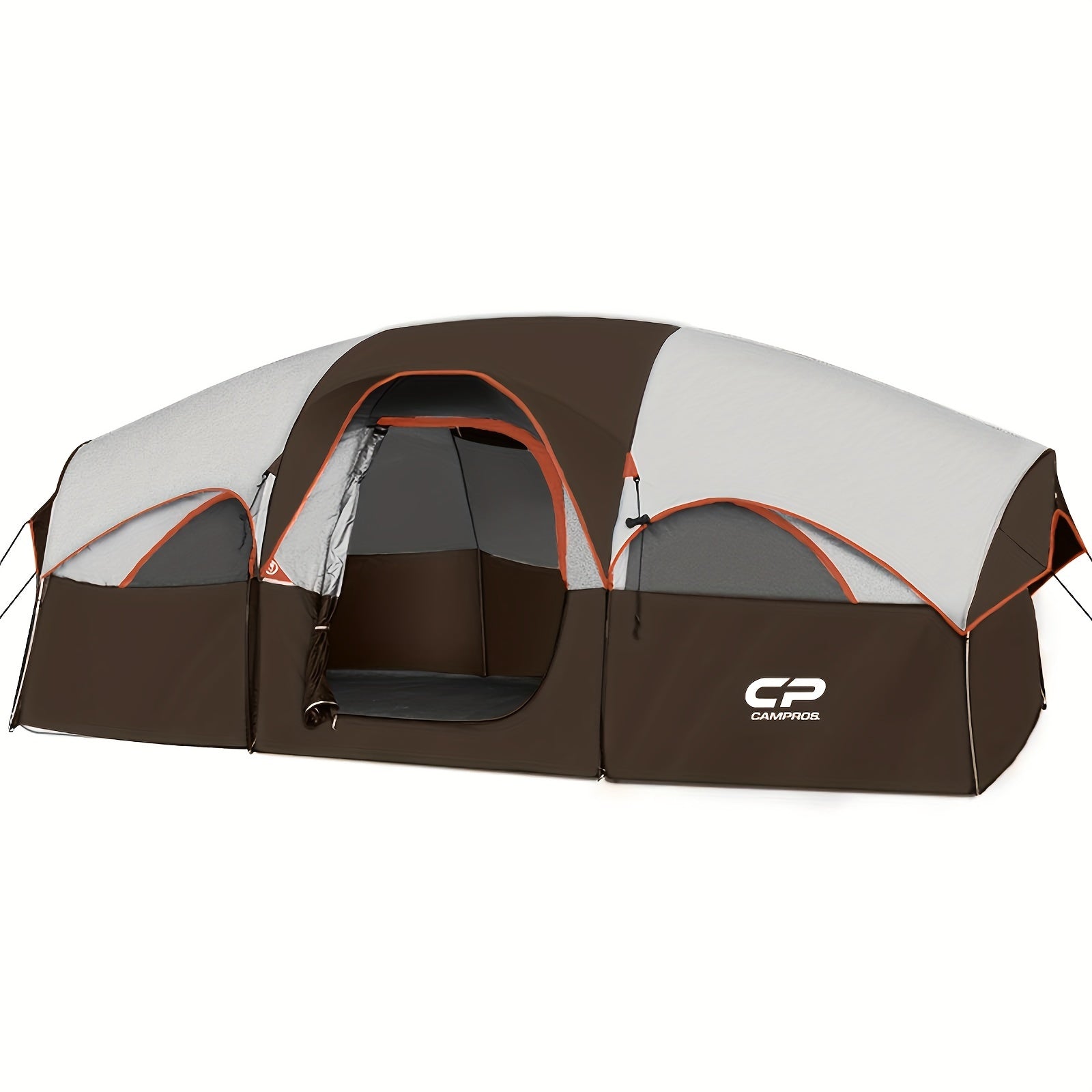 CAMPROS CP Tent 8 Person Camping Tents, Weather Resistant Family Tent, 5 Large Mesh Windows, Double Layer, Divided Curtain for Separated Room, Portable with Carry Bag