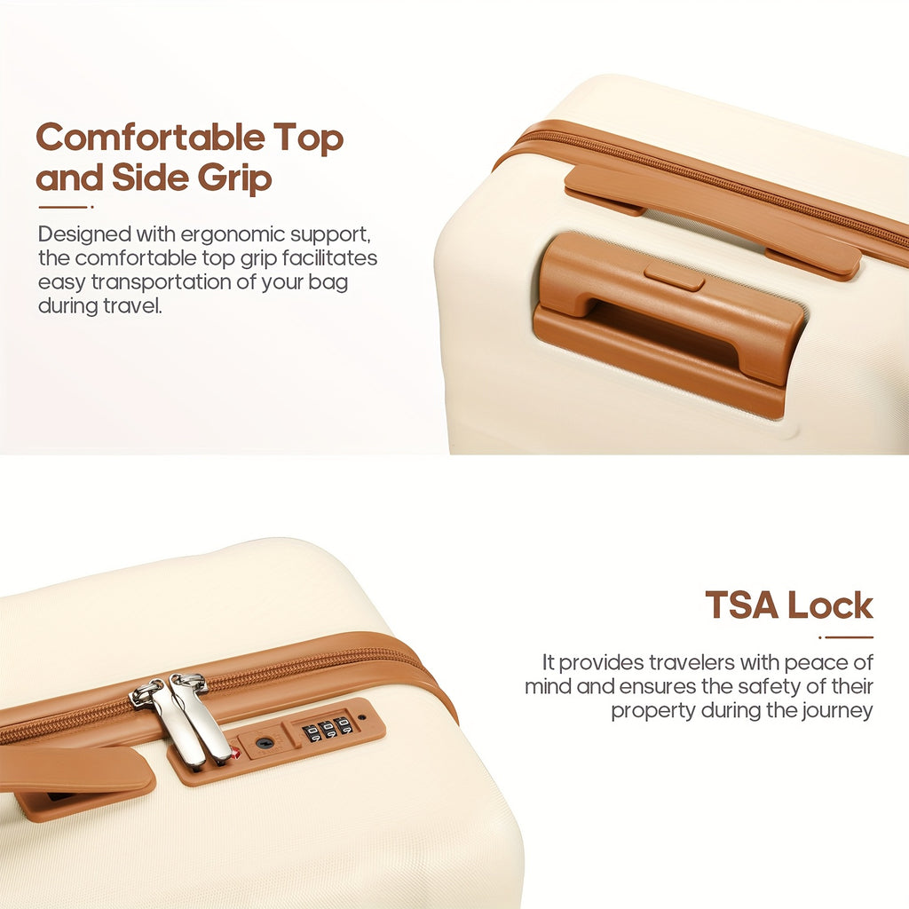 20Inch Carry-On Luggage, Lightweight PC HardShell Suitcase With 360° Spinner Wheels, TSA-Approved, Durable Airline Approved Rolling Luggage With Telescoping Handle, Ideal For 3-4 Day Travel